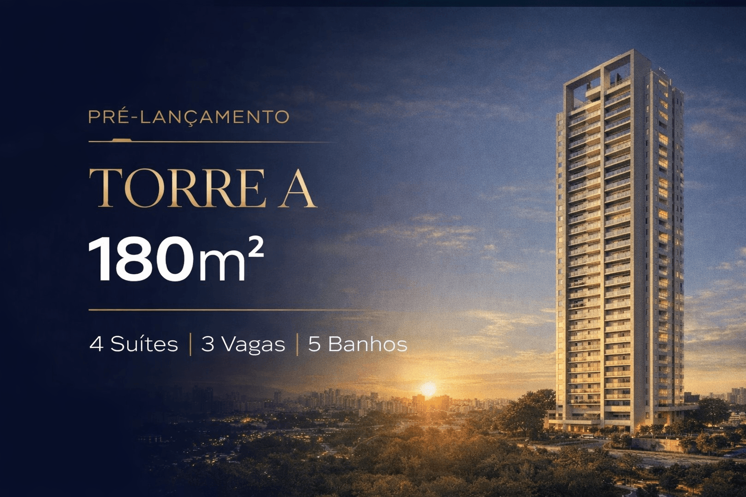 Planta Torre A - 180m² - Jardim da Hípica Lavvi
