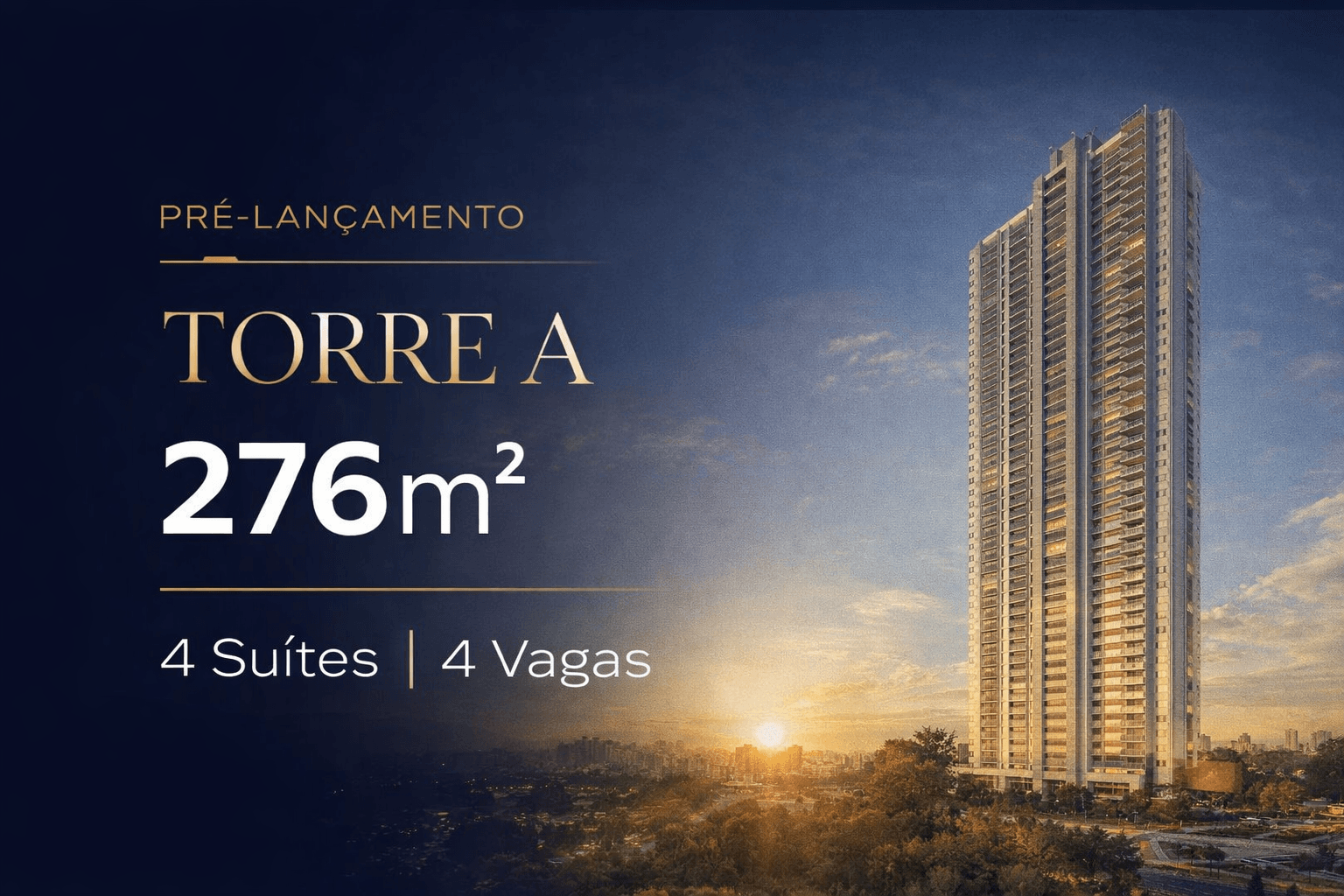 Planta Torre A - 276m² - Jardim da Hípica Lavvi